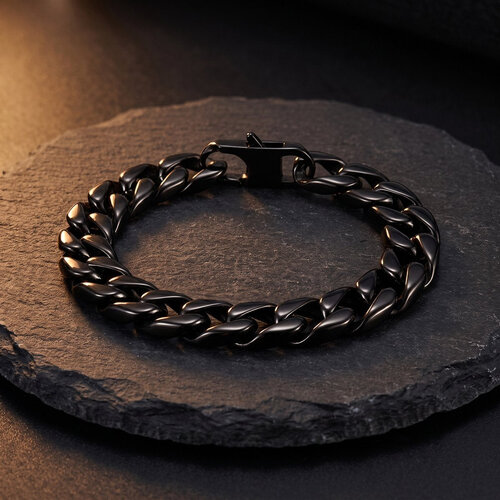 Lundholm Axel – Heren Armband met Cuban Link – Zwart Lundholm Axel – Heren Armband met Cuban Link – Zwart