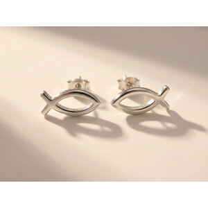 Lundholm Fisk – Fish Stud Earrings – Silver-Tone Lundholm Fisk – Fish Stud Earrings – Silver-Tone