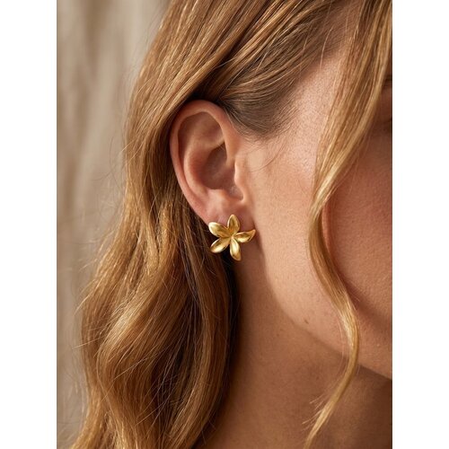 Lundholm Harper – Flower Statement Earrings – Gold-Tone Lundholm Harper – Flower Statement Earrings – Gold-Tone