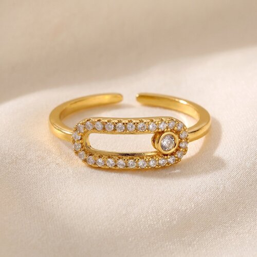 Lundholm Nella – Verstelbare Fidget Ring met Zirkonia – Goudkleurig Lundholm Nella – Verstelbare Fidget Ring met Zirkonia – Goudkleurig