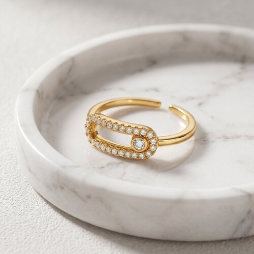 Lundholm Nella – Verstelbare Fidget Ring met Zirkonia – Goudkleurig Lundholm Nella – Verstelbare Fidget Ring met Zirkonia – Goudkleurig