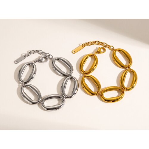 Lundholm Delphine – Grove Schakelarmband met Ovale Schakels – Goudkleurig Lundholm Delphine – Grove Schakelarmband met Ovale Schakels – Goudkleurig