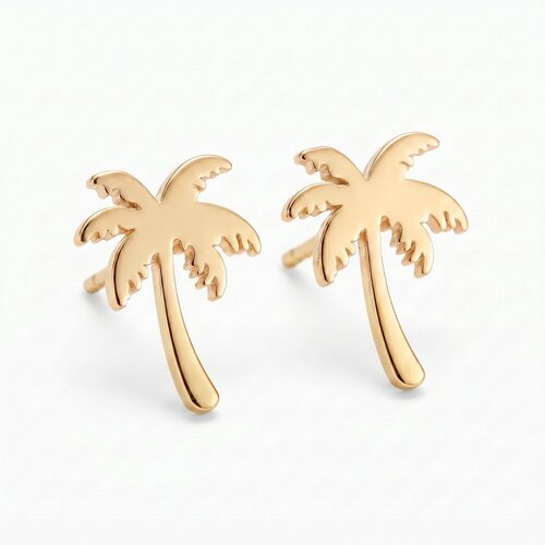 Lundholm Palm – Palm Tree Stud Earrings – Gold-Tone Lundholm Palm – Palm Tree Stud Earrings – Gold-Tone