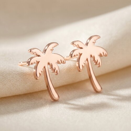 Lundholm Palm – Palm Tree Stud Earrings – Rose Gold Lundholm Palm – Palm Tree Stud Earrings – Rose Gold