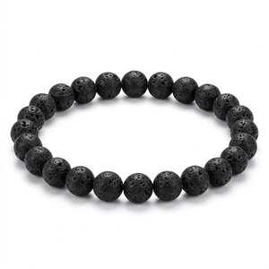 Lundholm Eirik – Men's Beaded Bracelet Lava Stone 8 mm – Black Lundholm Eirik – Men's Beaded Bracelet Lava Stone 8 mm – Black