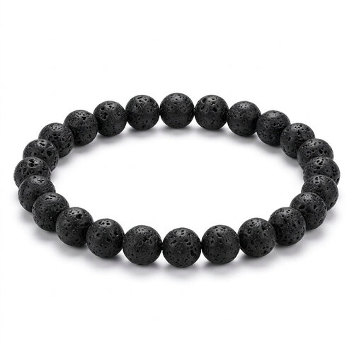 Lundholm Eirik – Men's Beaded Bracelet Lava Stone 8 mm – Black Lundholm Eirik – Men's Beaded Bracelet Lava Stone 8 mm – Black