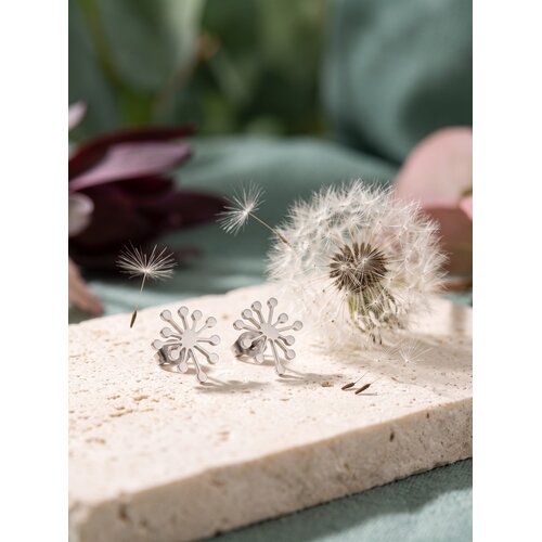 Lundholm Claudia – Dandelion Stud Earrings 1.2 cm – Silver-Tone Lundholm Claudia – Dandelion Stud Earrings 1.2 cm – Silver-Tone