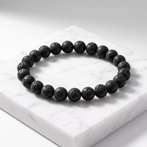Lundholm Eirik – Men's Beaded Bracelet Lava Stone 8 mm – Black Lundholm Eirik – Men's Beaded Bracelet Lava Stone 8 mm – Black