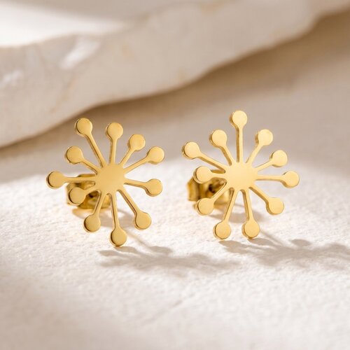 Lundholm Claudia – Dandelion Stud Earrings 1.2 cm – Gold-Tone Lundholm Claudia – Dandelion Stud Earrings 1.2 cm – Gold-Tone