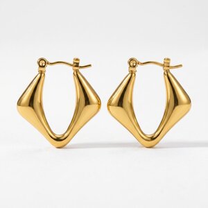 Lundholm Vivey – Geometric Hoop Earrings – Gold-Tone Lundholm Vivey – Geometric Hoop Earrings – Gold-Tone