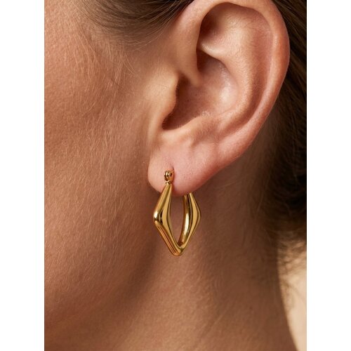 Lundholm Vivey – Geometric Hoop Earrings – Gold-Tone Lundholm Vivey – Geometric Hoop Earrings – Gold-Tone