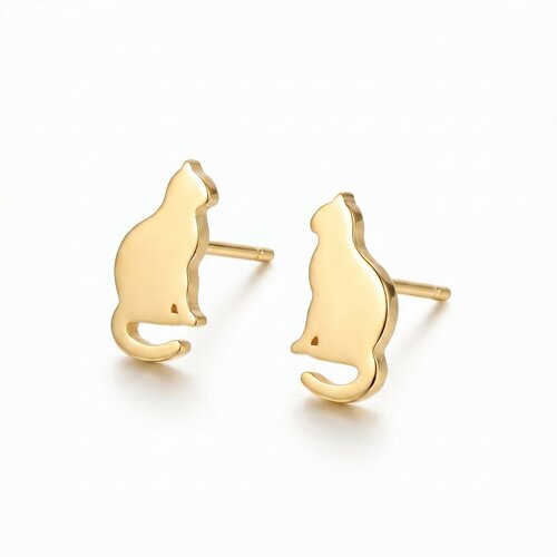 Lundholm Minou – Cat Stud Earrings – Gold-Tone Lundholm Minou – Cat Stud Earrings – Gold-Tone
