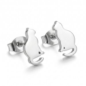 Lundholm Minou – Cat Stud Earrings – Silver-Tone Lundholm Minou – Cat Stud Earrings – Silver-Tone