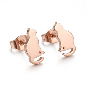 Lundholm Minou – Cat Stud Earrings – Rose Gold Lundholm Minou – Cat Stud Earrings – Rose Gold