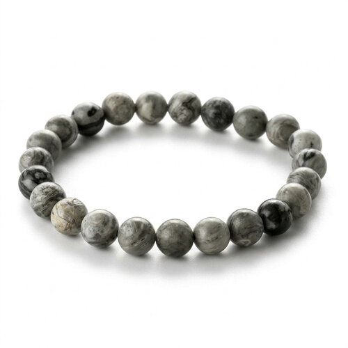 Lundholm Vegard – Heren Kralenarmband Map Stone – Grijs Lundholm Vegard – Heren Kralenarmband Map Stone – Grijs