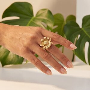 Lundholm Marguerite – Verstelbare Madeliefje Ring – Goudkleurig Lundholm Marguerite – Verstelbare Madeliefje Ring – Goudkleurig
