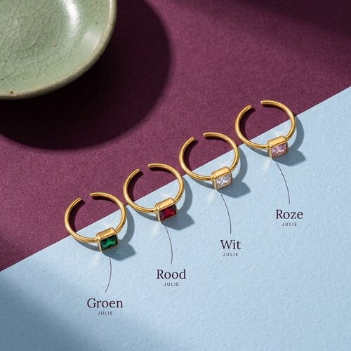 Lundholm Julie – Verstelbare Ring met Witte Zirkonia – Goudkleurig Lundholm Julie – Verstelbare Ring met Witte Zirkonia – Goudkleurig