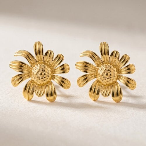 Lundholm Marguerite – Madeliefje Statement Oorbellen Dames – Goudkleurig Lundholm Marguerite – Madeliefje Statement Oorbellen Dames – Goudkleurig