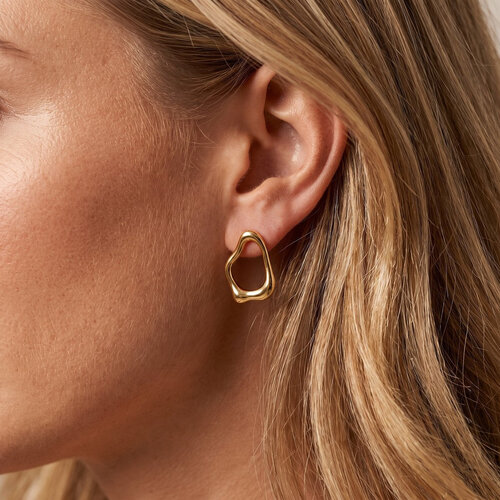 Lundholm Dakota – Geometric Stud Earrings 2.5 cm – Gold-Tone Lundholm Dakota – Geometric Stud Earrings 2.5 cm – Gold-Tone