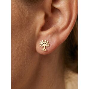 Lundholm Franca – Tree of Life Stud Earrings – Gold-Tone Lundholm Franca – Tree of Life Stud Earrings – Gold-Tone