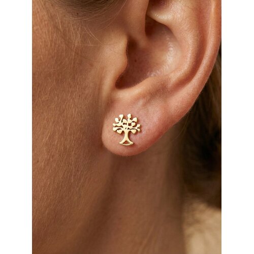 Lundholm Franca – Tree of Life Stud Earrings – Gold-Tone Lundholm Franca – Tree of Life Stud Earrings – Gold-Tone