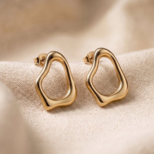 Lundholm Dakota – Geometric Stud Earrings 2.5 cm – Gold-Tone Lundholm Dakota – Geometric Stud Earrings 2.5 cm – Gold-Tone