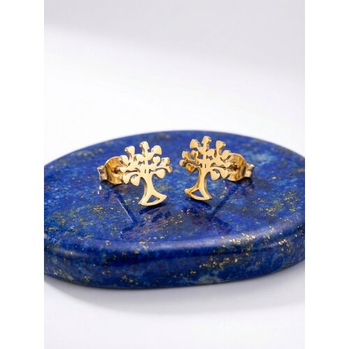 Lundholm Franca – Tree of Life Stud Earrings – Gold-Tone Lundholm Franca – Tree of Life Stud Earrings – Gold-Tone