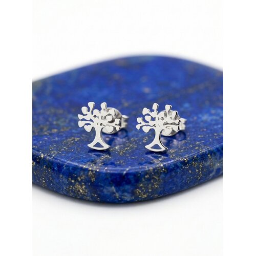 Lundholm Franca – Tree of Life Stud Earrings – Silver-Tone Lundholm Franca – Tree of Life Stud Earrings – Silver-Tone