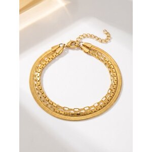 Lundholm Lianne – Double Layered Bracelet – Gold-Tone Lundholm Lianne – Double Layered Bracelet – Gold-Tone