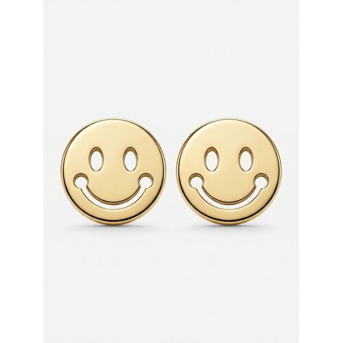 Lundholm Kaya – Smiley Stud Earrings for Women – Gold-Tone Lundholm Kaya – Smiley Stud Earrings for Women – Gold-Tone