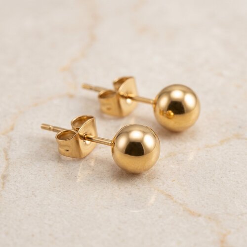 Lundholm Eugenia – Ball Stud Earrings 5 mm – Gold-Tone Lundholm Eugenia – Ball Stud Earrings 5 mm – Gold-Tone