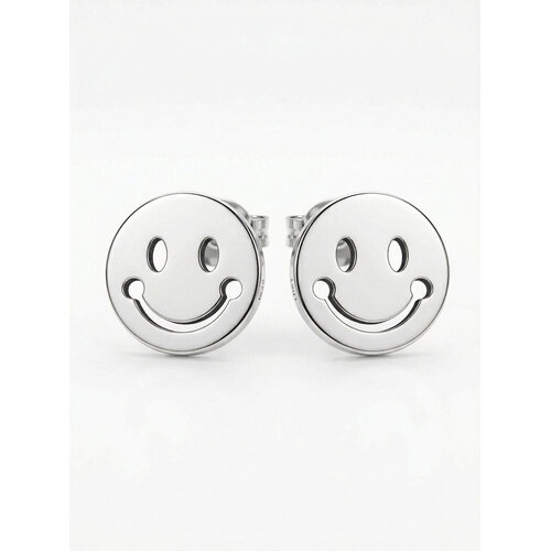 Lundholm Kaya – Smiley Stud Earrings for Women – Silver-Tone Lundholm Kaya – Smiley Stud Earrings for Women – Silver-Tone