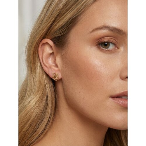Lundholm Tropisk – Tropical Leaf Earrings – Gold-Tone Lundholm Tropisk – Tropical Leaf Earrings – Gold-Tone