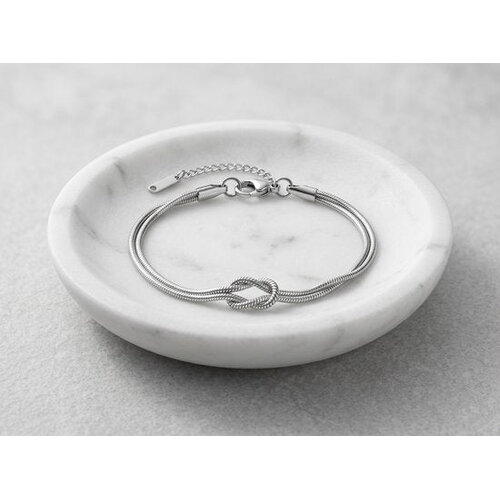 Lundholm Brianna – Double Bracelet with Knot – Silver-Tone Lundholm Brianna – Double Bracelet with Knot – Silver-Tone