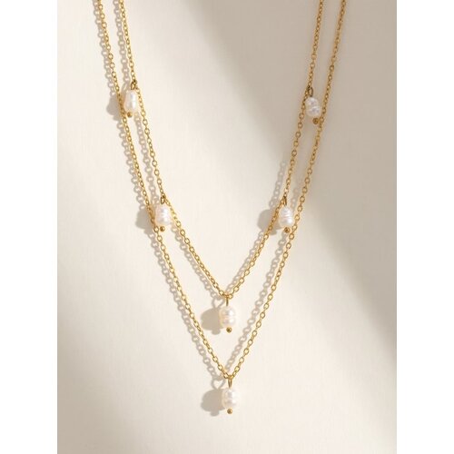 Lundholm Kristy – Dubbellaagse Parelketting – Goudkleurig