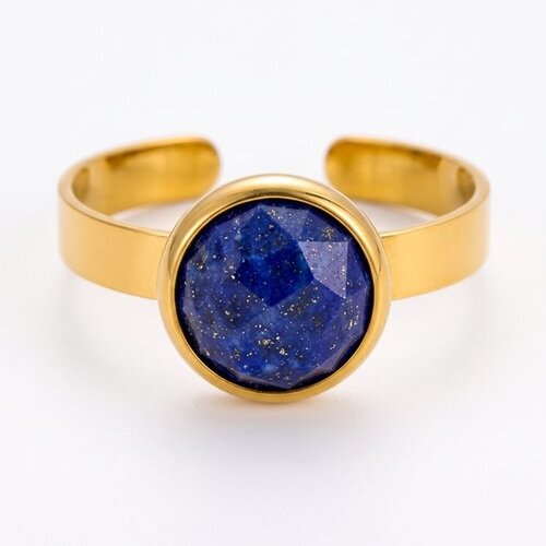 Lundholm Ella – Adjustable Lapis Lazuli Ring – Gold-Tone Lundholm Ella – Adjustable Lapis Lazuli Ring – Gold-Tone