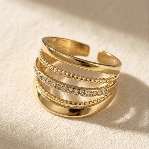 Lundholm Alba – Adjustable Wide Statement Ring – Gold-Tone Lundholm Alba – Adjustable Wide Statement Ring – Gold-Tone