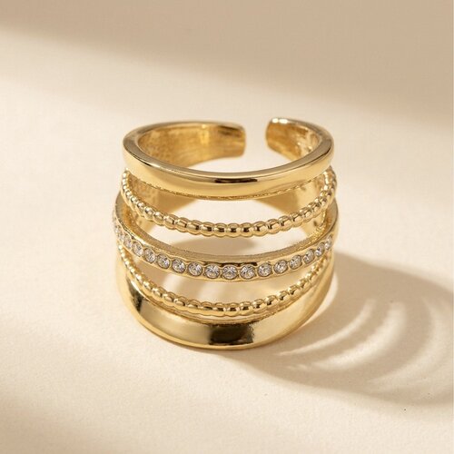 Lundholm Alba – Adjustable Wide Statement Ring – Gold-Tone Lundholm Alba – Adjustable Wide Statement Ring – Gold-Tone