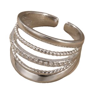 Lundholm Alba – Adjustable Wide Statement Ring – Silver-Tone Lundholm Alba – Adjustable Wide Statement Ring – Silver-Tone