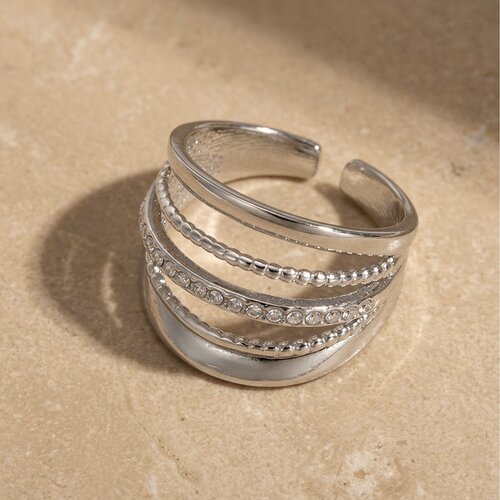 Lundholm Alba – Adjustable Wide Statement Ring – Silver-Tone Lundholm Alba – Adjustable Wide Statement Ring – Silver-Tone