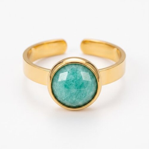 Lundholm Ella – Adjustable Amazonite Ring – Gold-Tone Lundholm Ella – Adjustable Amazonite Ring – Gold-Tone