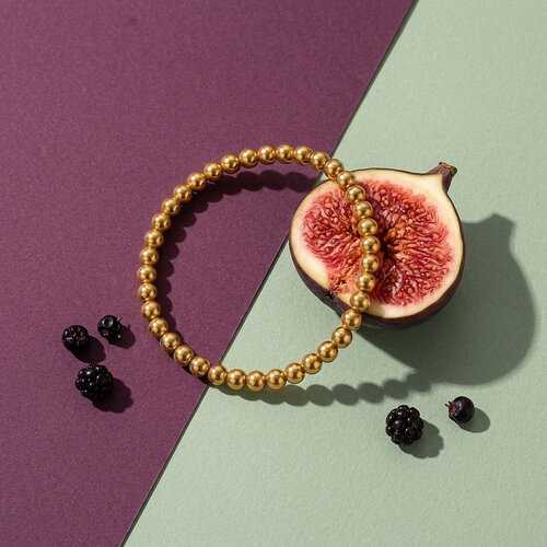 Lundholm Yuna – Stretch Beaded Bracelet for Women 4 mm – Gold-Tone Lundholm Yuna – Stretch Beaded Bracelet for Women 4 mm – Gold-Tone