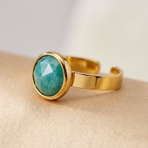 Lundholm Ella – Adjustable Amazonite Ring – Gold-Tone Lundholm Ella – Adjustable Amazonite Ring – Gold-Tone