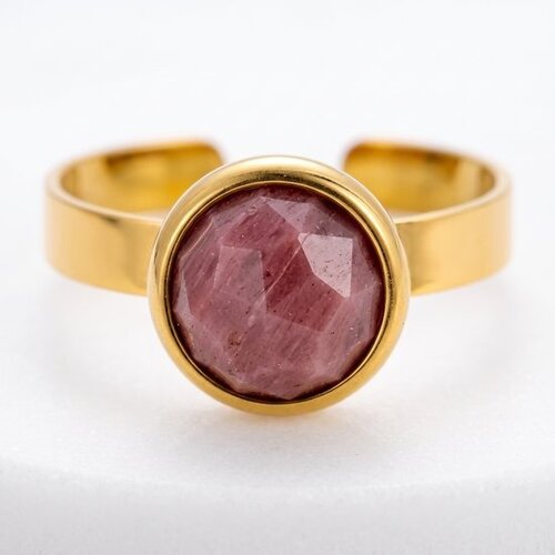 Lundholm Ella – Adjustable Peach Moonstone Ring – Gold-Tone Lundholm Ella – Adjustable Peach Moonstone Ring – Gold-Tone