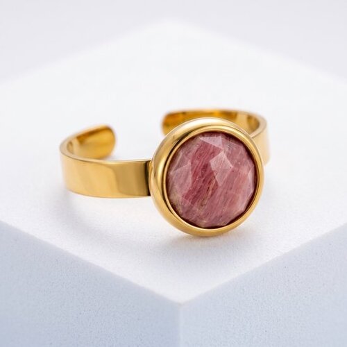 Lundholm Ella – Adjustable Peach Moonstone Ring – Gold-Tone Lundholm Ella – Adjustable Peach Moonstone Ring – Gold-Tone