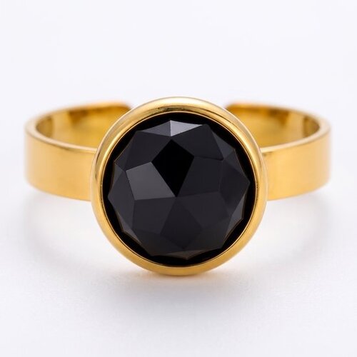 Lundholm Ella – Adjustable Black Onyx Ring – Gold-Tone Lundholm Ella – Adjustable Black Onyx Ring – Gold-Tone