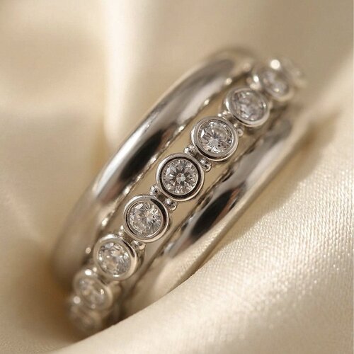 Lundholm Luce – Adjustable Triple Ring with Cubic Zirconia – Silver-Tone Lundholm Luce – Adjustable Triple Ring with Cubic Zirconia – Silver-Tone