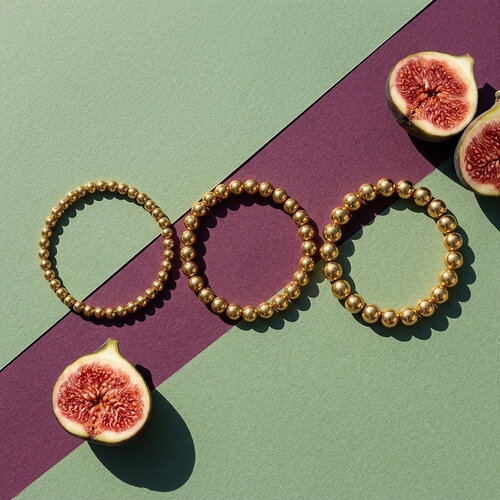 Lundholm Yuna – Stretch Beaded Bracelet for Women 5 mm – Gold-Tone Lundholm Yuna – Stretch Beaded Bracelet for Women 5 mm – Gold-Tone