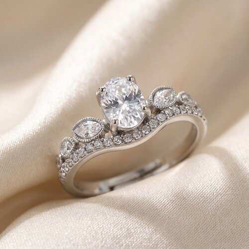 Lundholm Aurora – Vintage Ring met Ovale Zirkonia – Zilverkleurig Lundholm Aurora – Vintage Ring met Ovale Zirkonia – Zilverkleurig