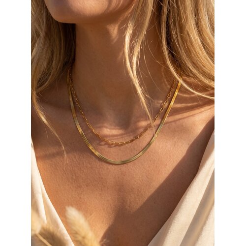 Lundholm Hanne – Layered Snake and Link Chain Necklace – Gold-Tone Lundholm Hanne – Layered Snake and Link Chain Necklace – Gold-Tone